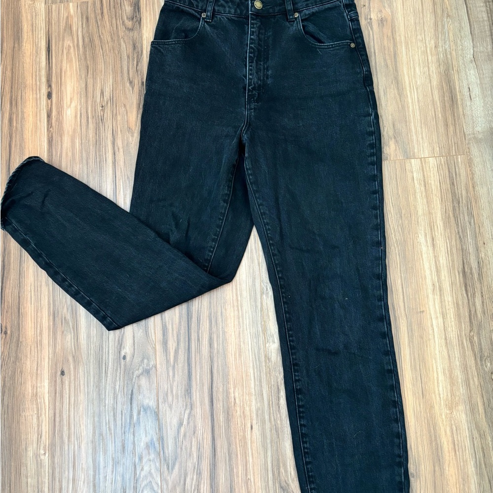 Rollas dusters high rise slim black jeans